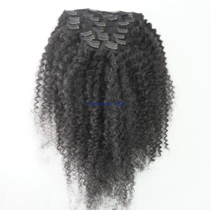 Clip in kinky straight hair extension